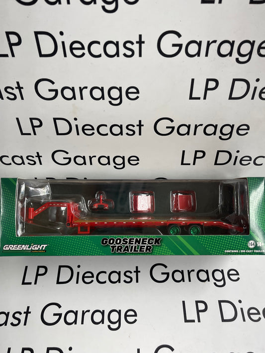 GREENLIGHT *GREEN MACHINE* Gooseneck Deckover Trailer Red with Fold Down Ramps 1:64 Diecast