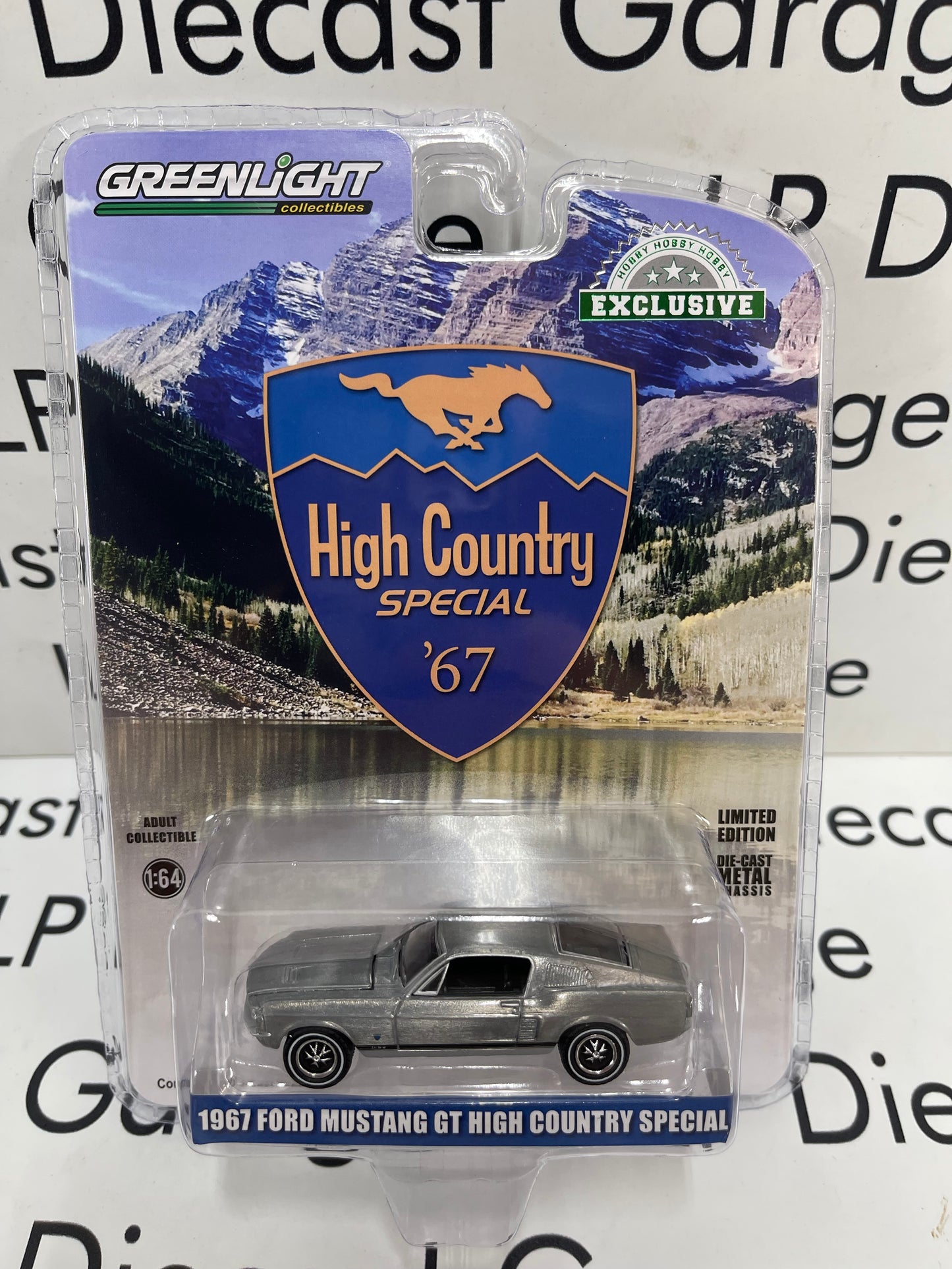 GREENLIGHT *RAW CHASE* 1967 Ford Mustang GT High Country Special 1:64 Diecast