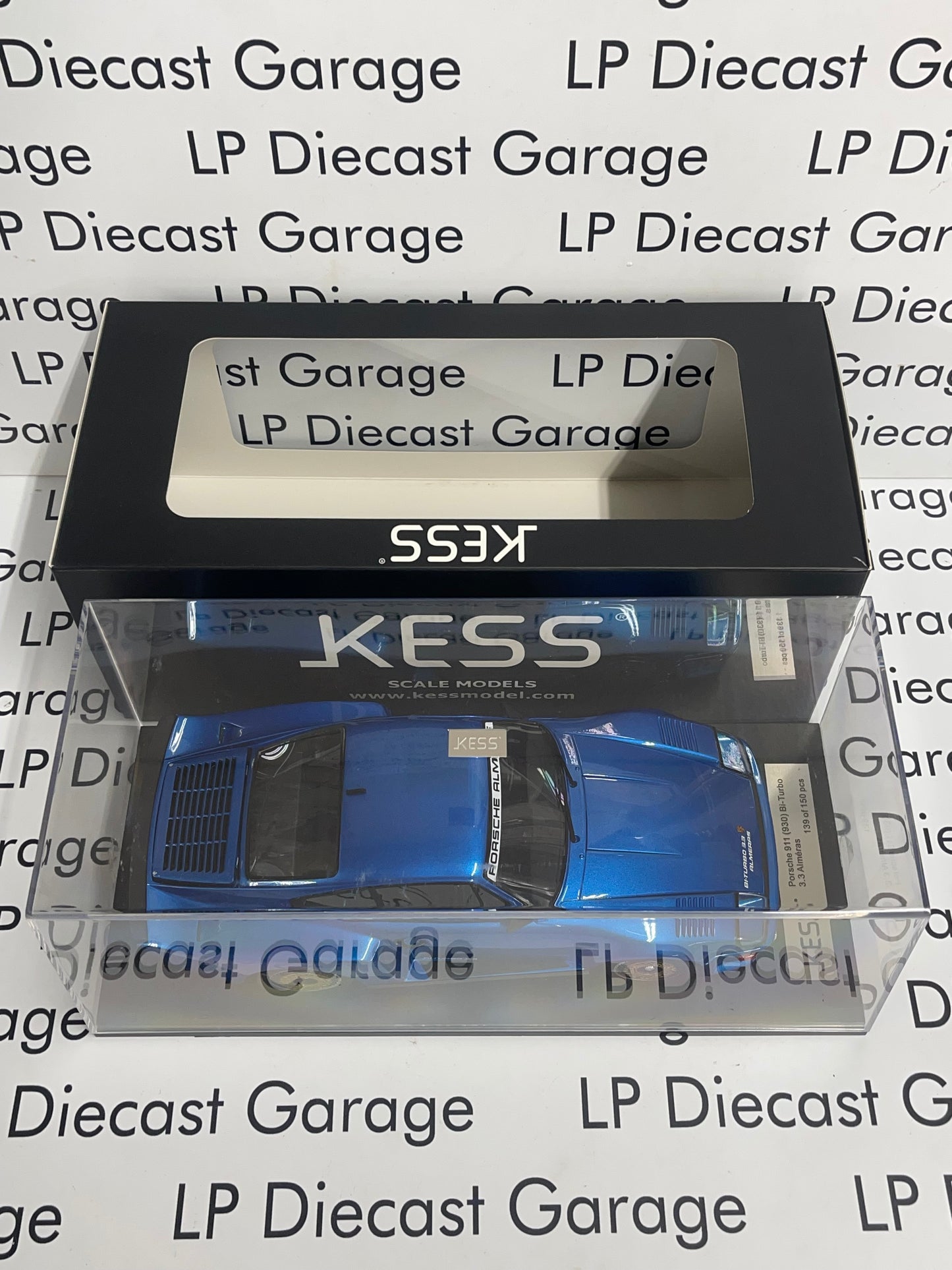 KESS Models 1983 Porsche 911 (930) Bi-Turbo 3.3 Blue Metallic 1:18 Scale Resin Model