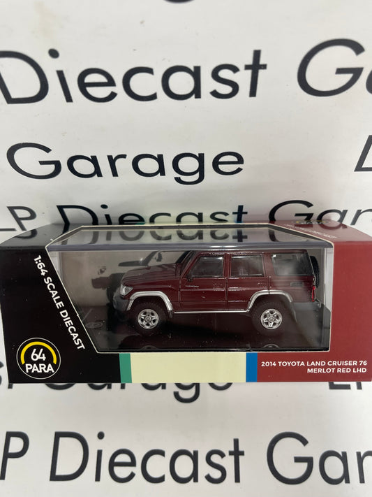 PARAGON MODELS Para 64 2014 Toyota Land Cruiser 76 Merlot Red LHD 1:64 Diecast