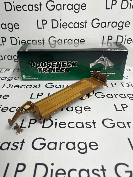 GREENLIGHT Brown Weathered Gooseneck Deckover Trailer Includes Hitch 1:64 Diecast