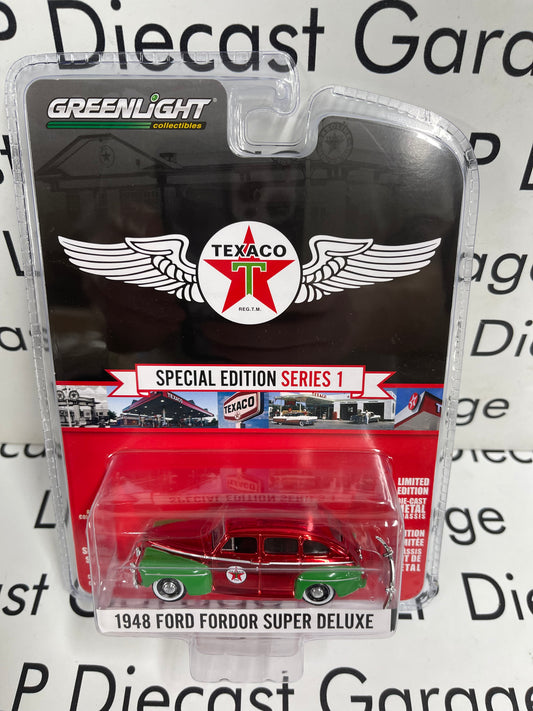 CHROME CHASE GREENLIGHT 1948 Ford Fordor Super Deluxe Texaco 1:64 Diecast FLAW