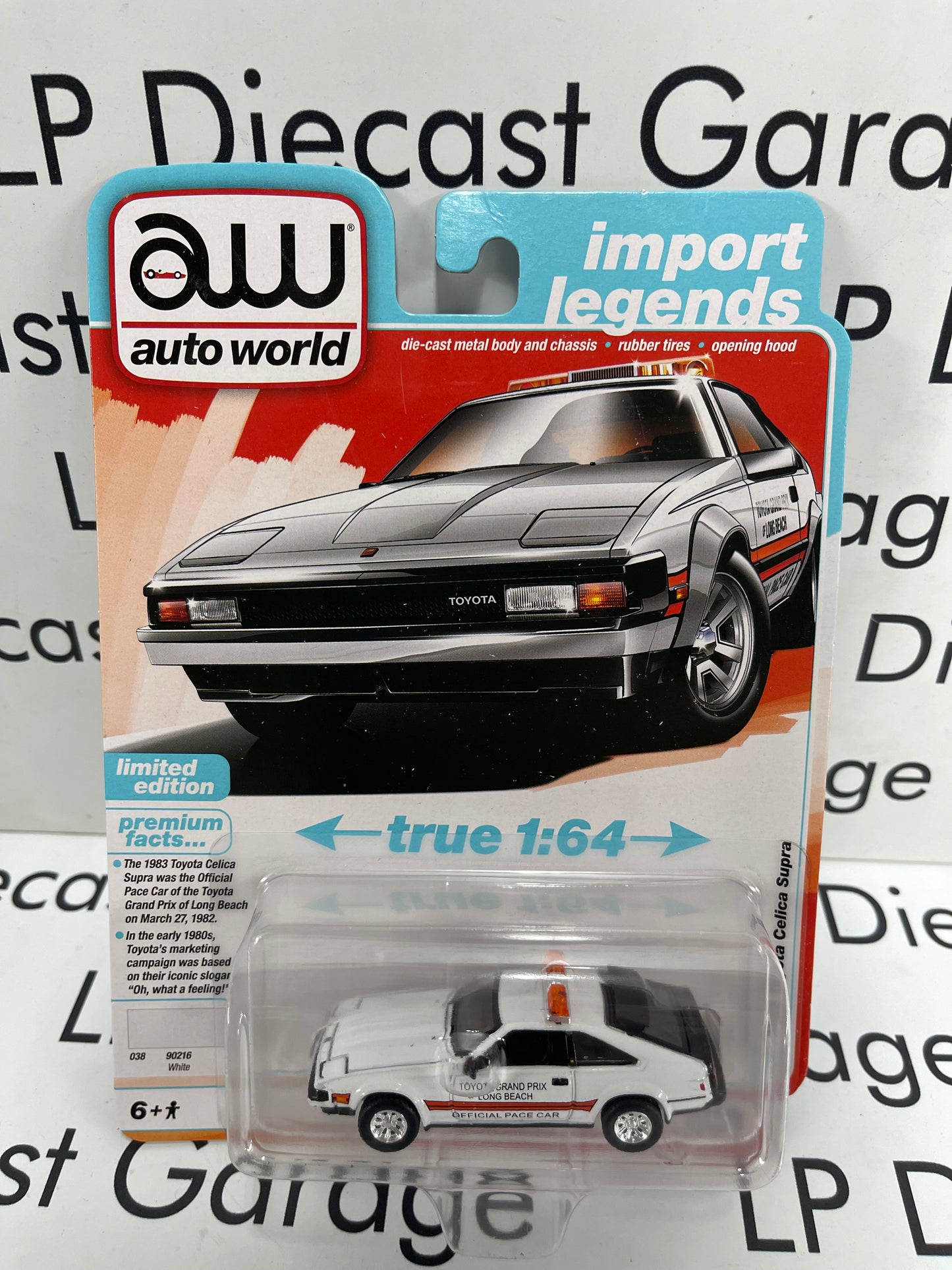 AUTO WORLD 1983 Toyota Celica Supra Long Beach Pace Car 1:64 Diecast Import Legends