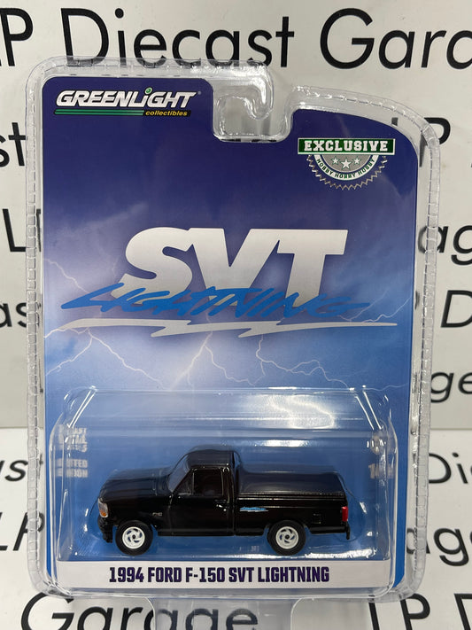 GREENLIGHT 1994 Ford F-150 SVT Lightning Truck Black with Bed Cover 1:64 Diecast