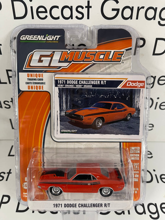 GREENLIGHT 1971 Dodge Challenger R/T Orange & Black GL Muscle 1:64 Diecast