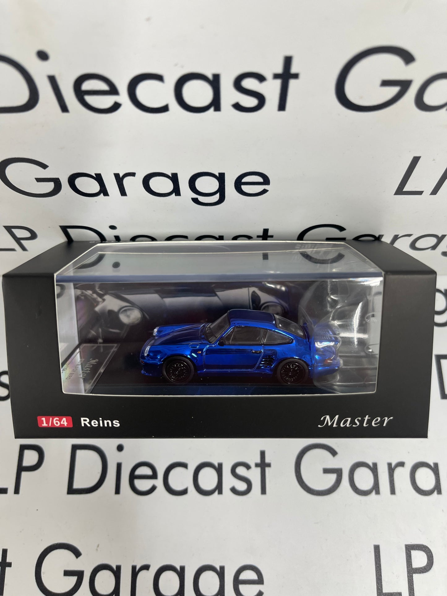 MASTER Porsche 930 911 Turbo Black Bird Blue Chrome 1:64 Diecast