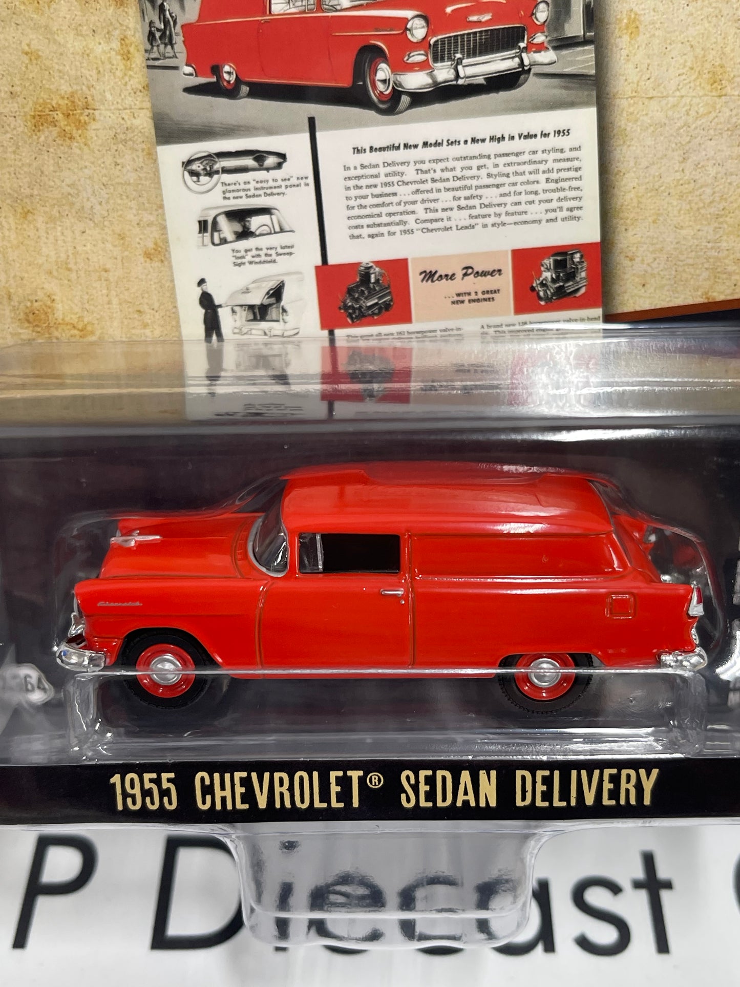 GREENLIGHT 1955 Chevrolet Sedan Delivery Red 1:64 Diecast Vintage Ad Cars