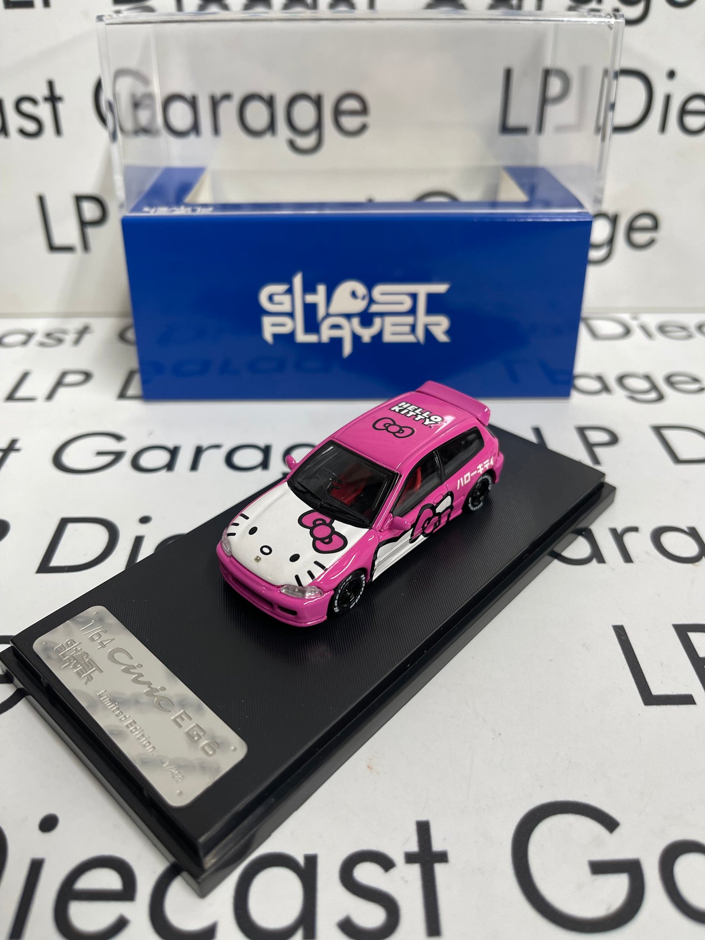 GHOST PLAYER Honda Civic EG6 Pink Hello Kitty 1:64 Diecast