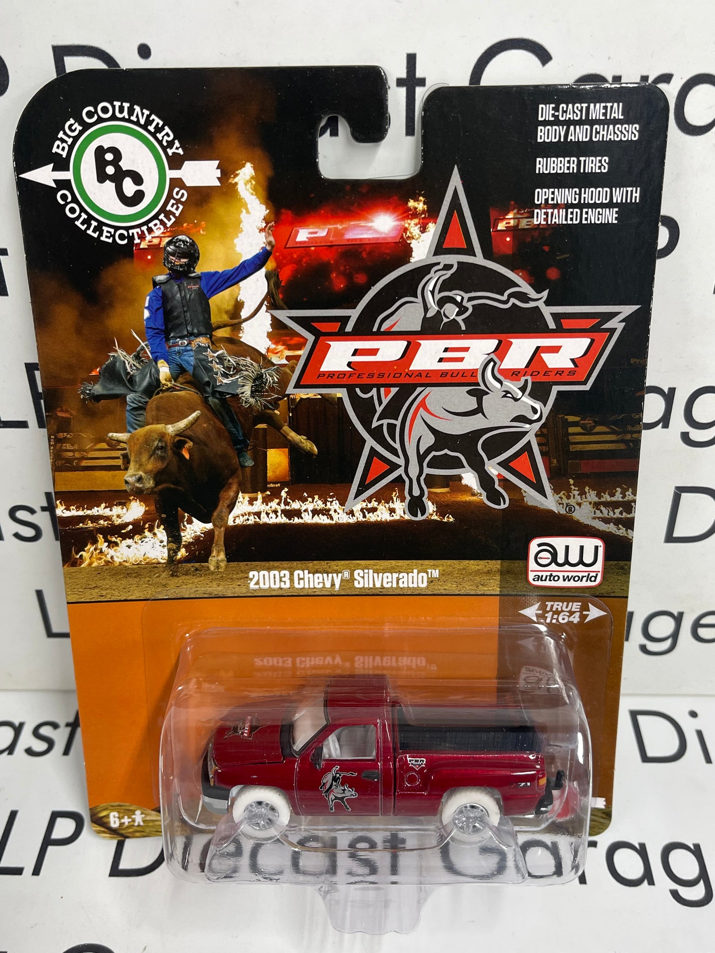 ULTRA RED CHASE AUTO WORLD 2003 Chevy Silverado Black PBR 1:64 Diecast Big Country Collectibles