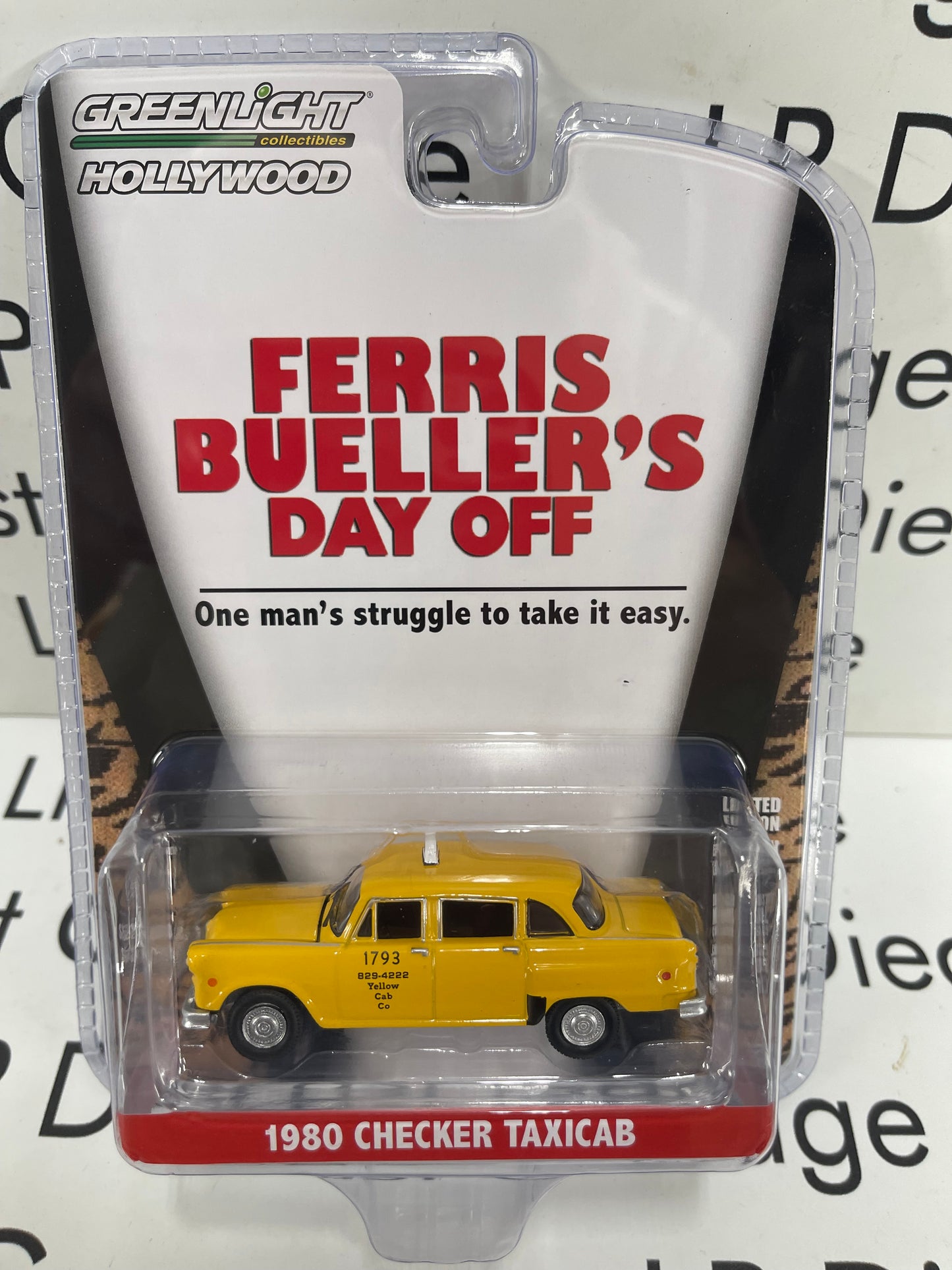 GREENLIGHT 1980 Checker Taxi Cab Ferris Bueller's Day Off 1:64 Diecast Hollywood