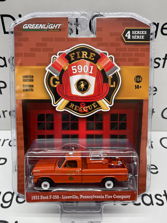 GREENLIGHT 1972 Ford F-250 Lionville, Pennsylvania Fire Company Fire Rescue Series 1:64 Diecast