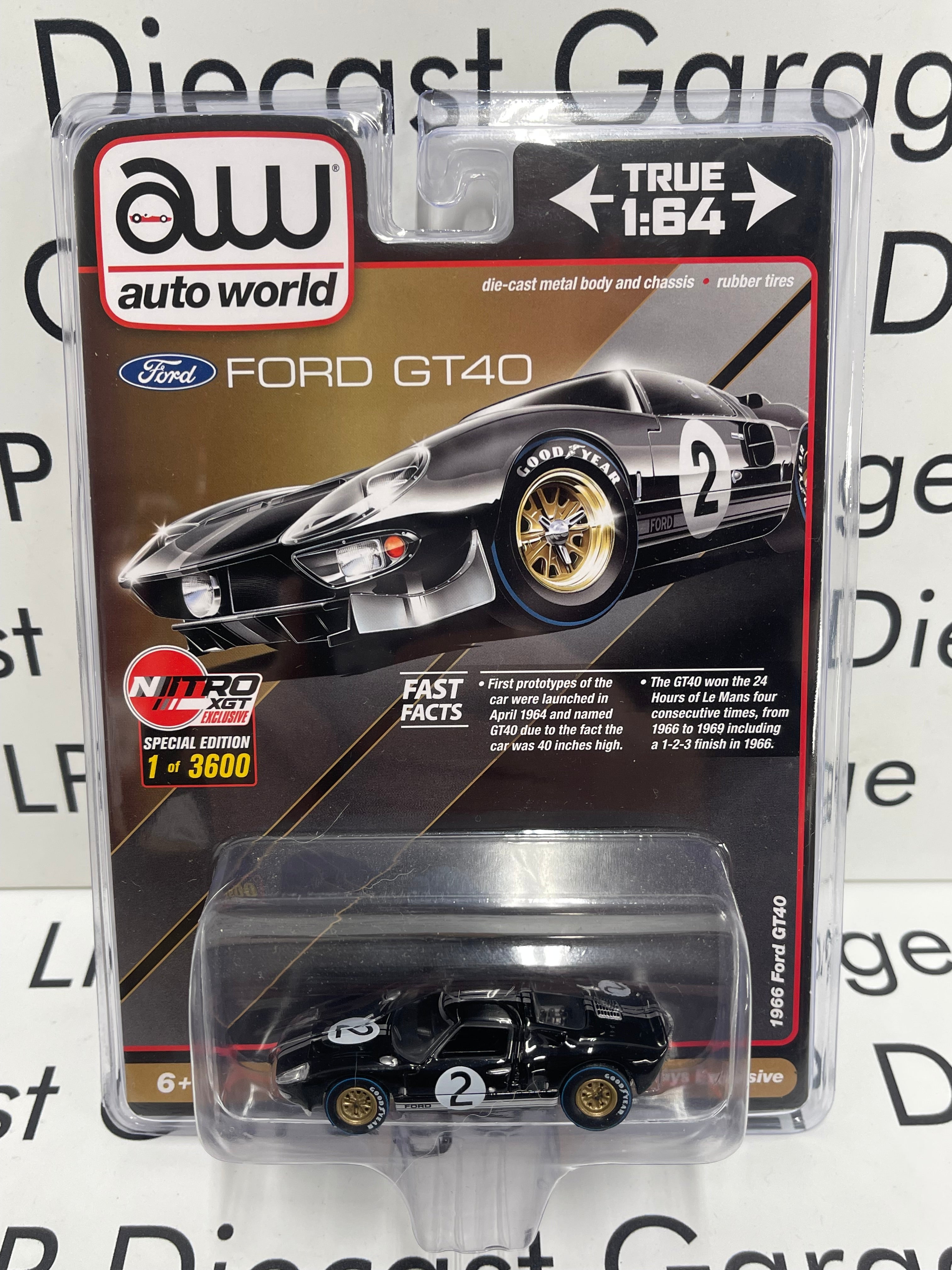 AUTO WORLD 1966 Ford GT40 Nitro XGT Exclusive BLACK 1:64 Diecast – LP ...