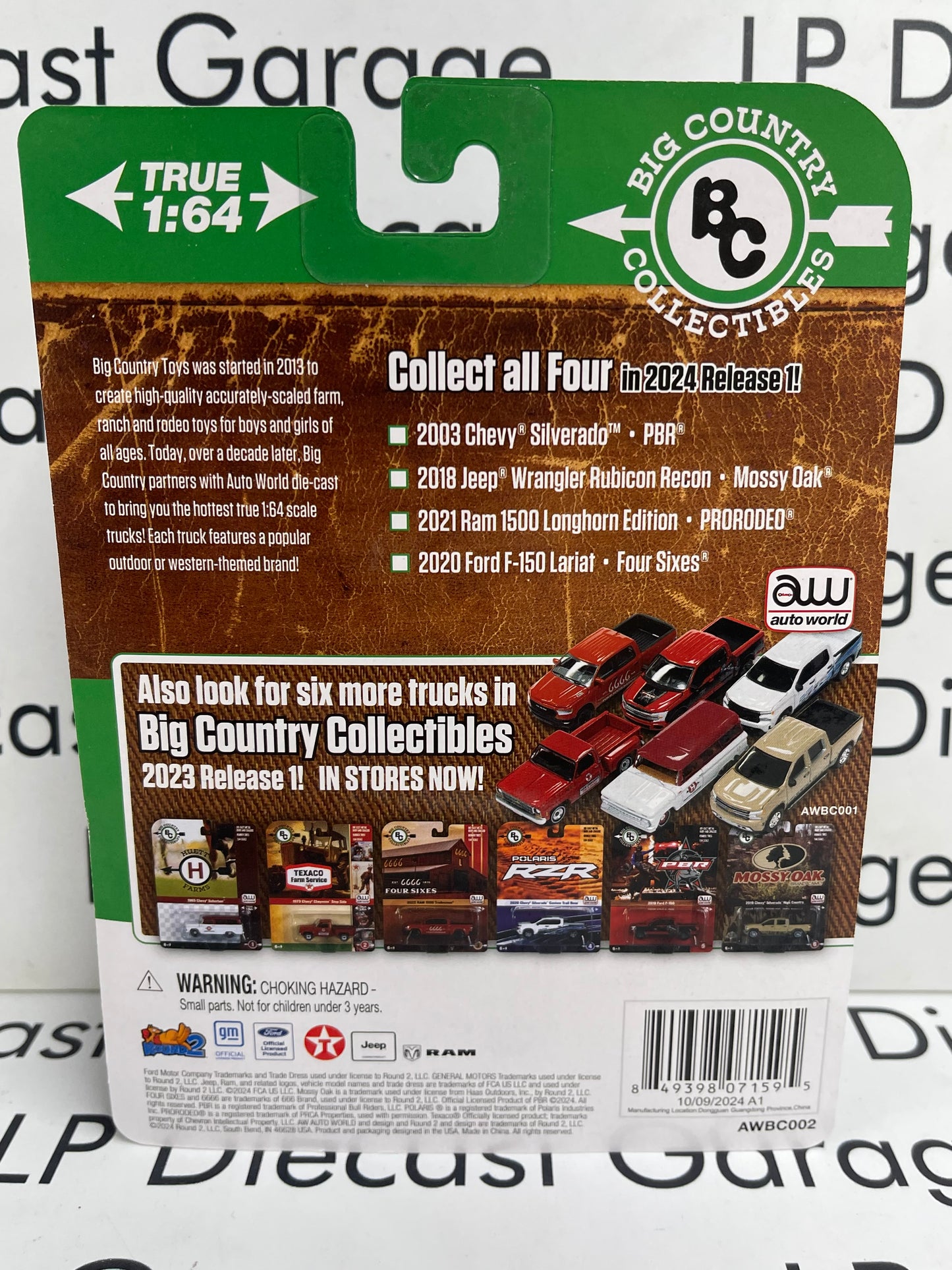 AUTO WORLD 2021 Ram 1500 Longhorn Edition Blue Prorodeo PRCA 1:64 Diecast Big Country Collectibles