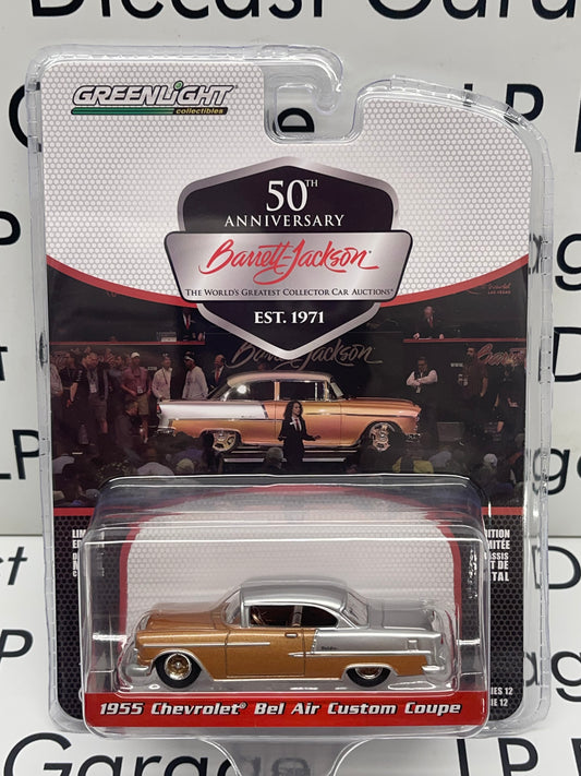 GREENLIGHT Barrett Jackson Series 12 1955 Chevrolet Bel Air Custom Coupe Gold 1:64 Diecast