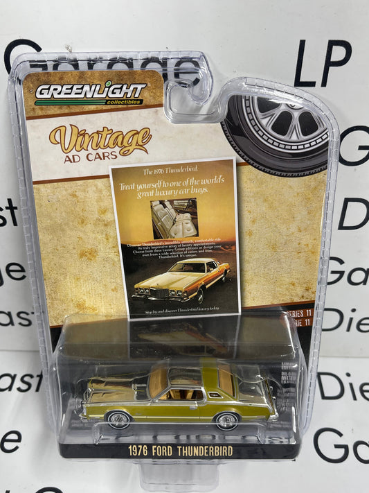 CHROME CHASE GREENLIGHT 1976 Ford Thunderbird Gold & Beige 1:64 Diecast Vintage Ad Cars