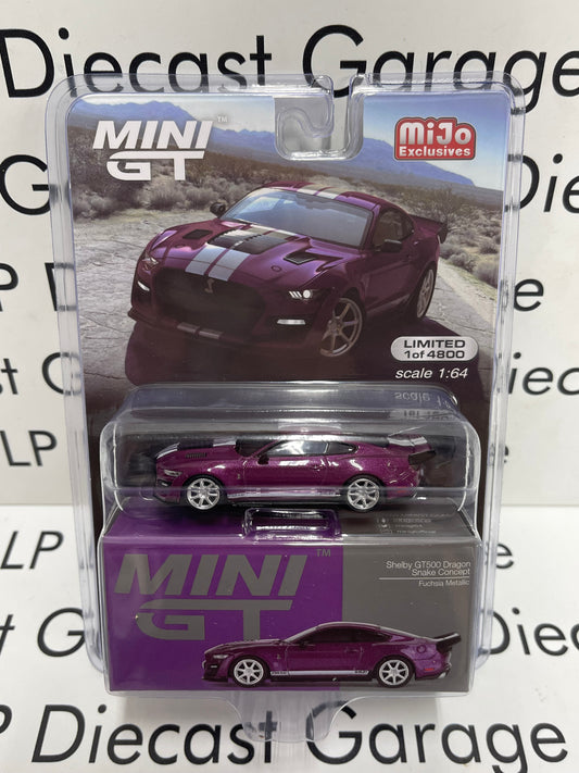 MINI GT 2023 Ford Mustang Shelby GT500 Dragon Snake Concept Fuchsia Metallic Purple MiJo Exclusive 1:64 Diecast