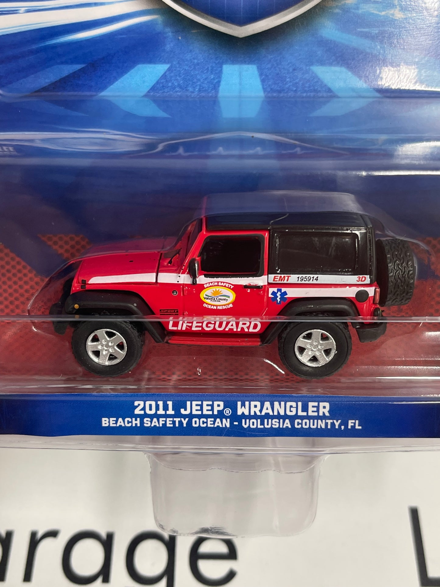 GREENLIGHT 2011 Jeep Wrangler Beach Safety Ocean FL 1:64 Diecast First Responders