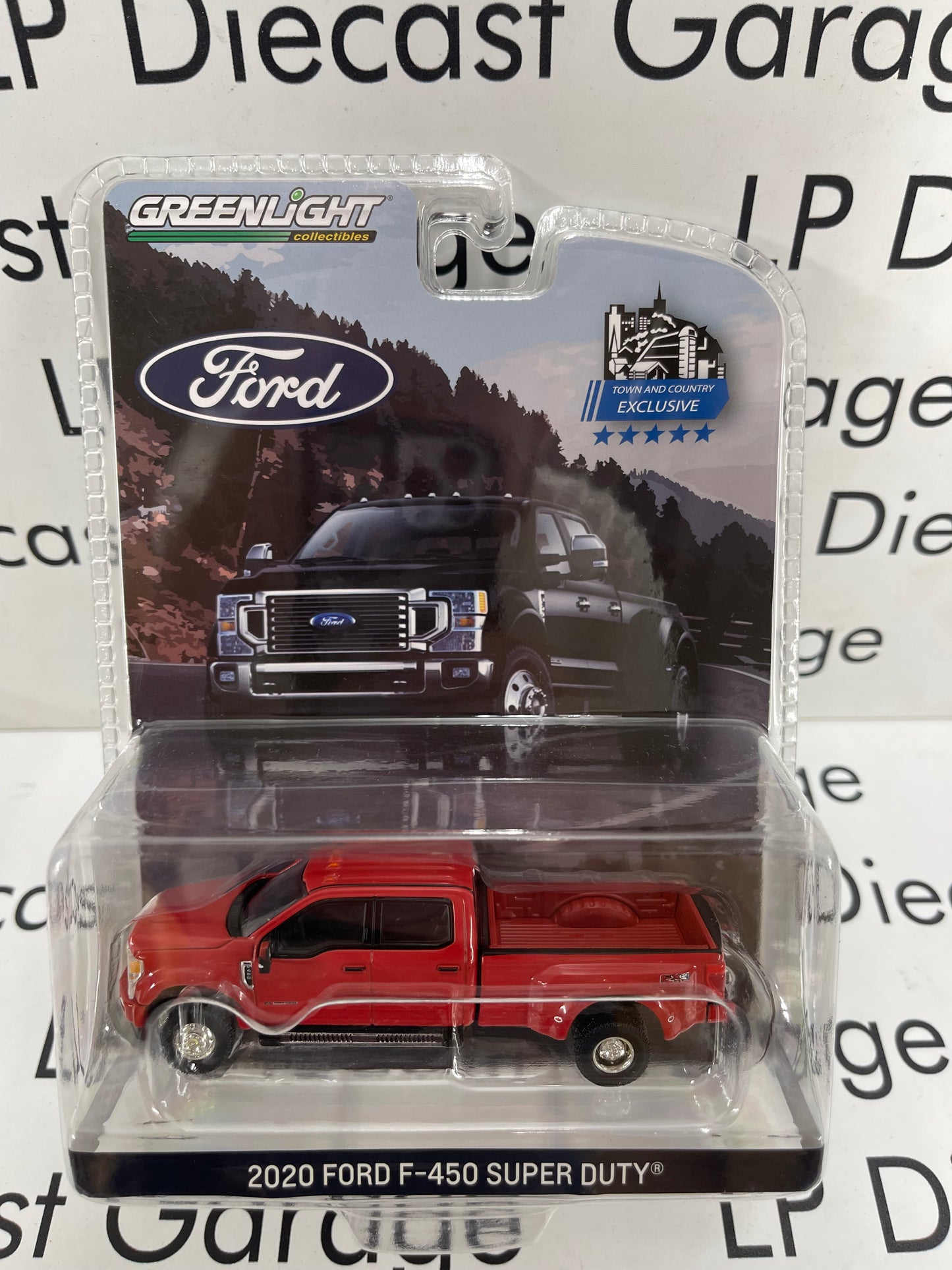 GREENLIGHT 2020 Ford F-450 Platinum Super Duty Pickup Truck RED T&C Exclusive 1:64 Diecast