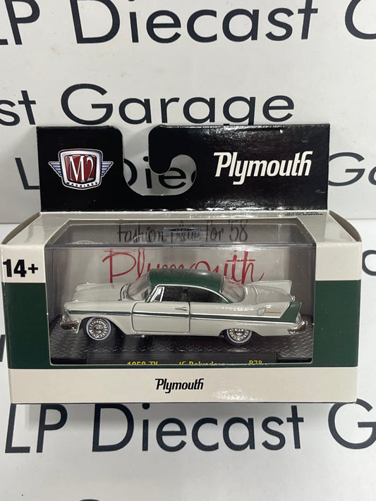 M2 Machines 1958 Plymouth Belvedere White & Green 1:64 Diecast