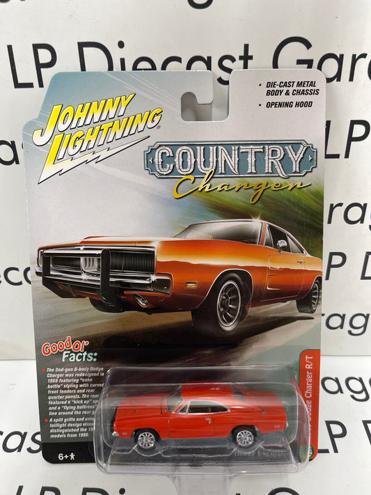 JOHNNY LIGHTNING 1969 Dodge Charger R/T Orange Country Charger 1:64 Diecast