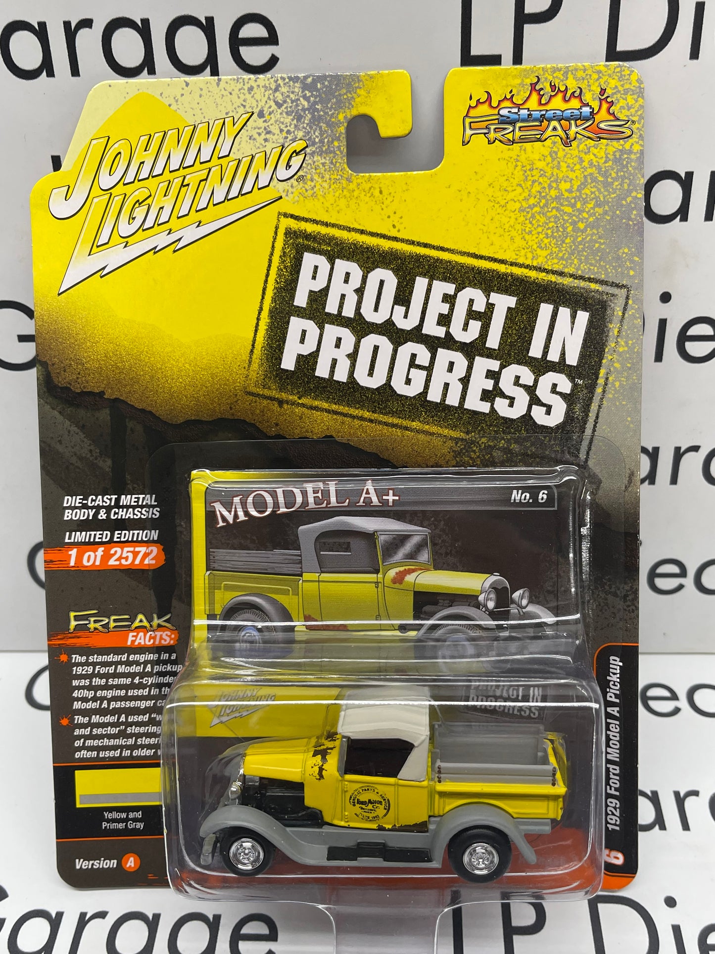 JOHNNY LIGHTNING 1929 Ford Model A Pick Up Yellow Primer Project in Progress Street Freaks 1:64 Diecast