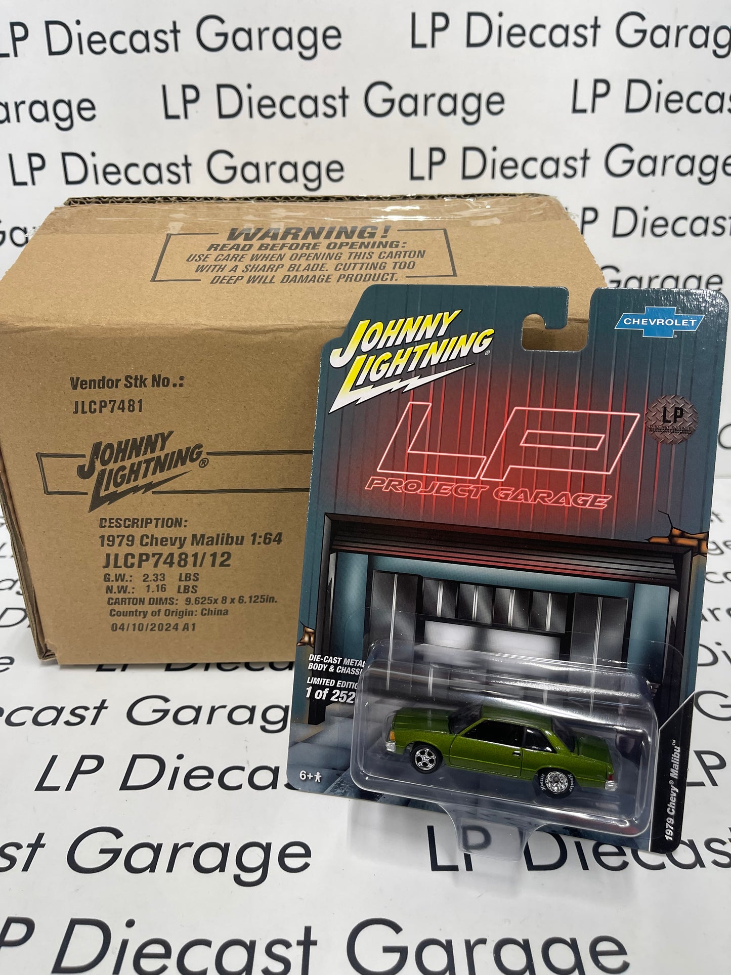 JOHNNY LIGHTNING 1979 Chevrolet Malibu Jungle Green LP Diecast Garage Exclusive 1:64 Diecast Promo CASE OF 12