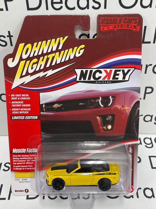 JOHNNY LIGHTNING 2013 Chevy Camaro ZL1 Nickey Rally Yellow Muscle Cars USA 1:64 Diecast