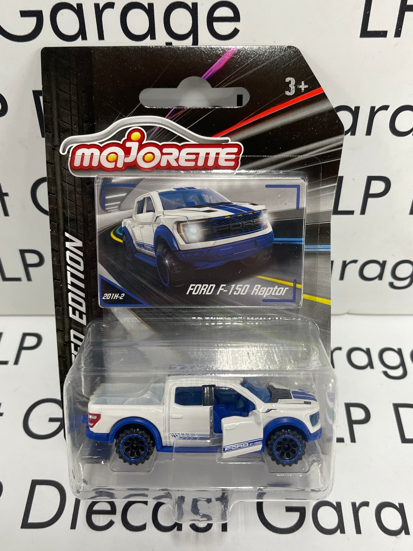 MAJORETTE 2017 Ford F-150 Raptor White & Blue Truck 1:64 Diecast