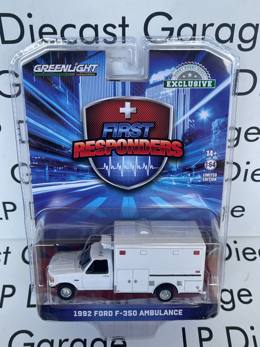 GREENLIGHT 1992 Ford F-350 Ambulance First Responders Blank White 1:64 Diecast