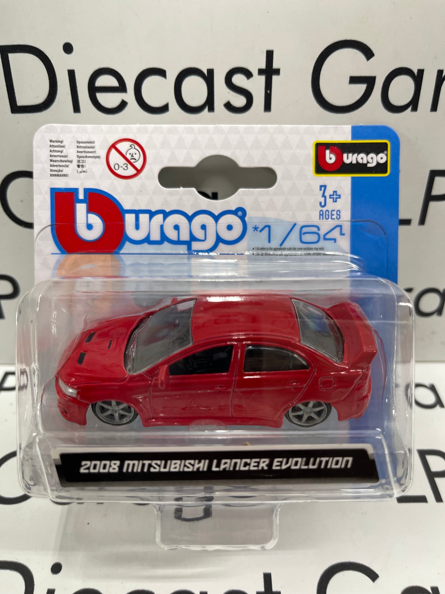 BURAGO 2008 Mitsubishi Lancer Evolution EVO Red 1:64 Diecast