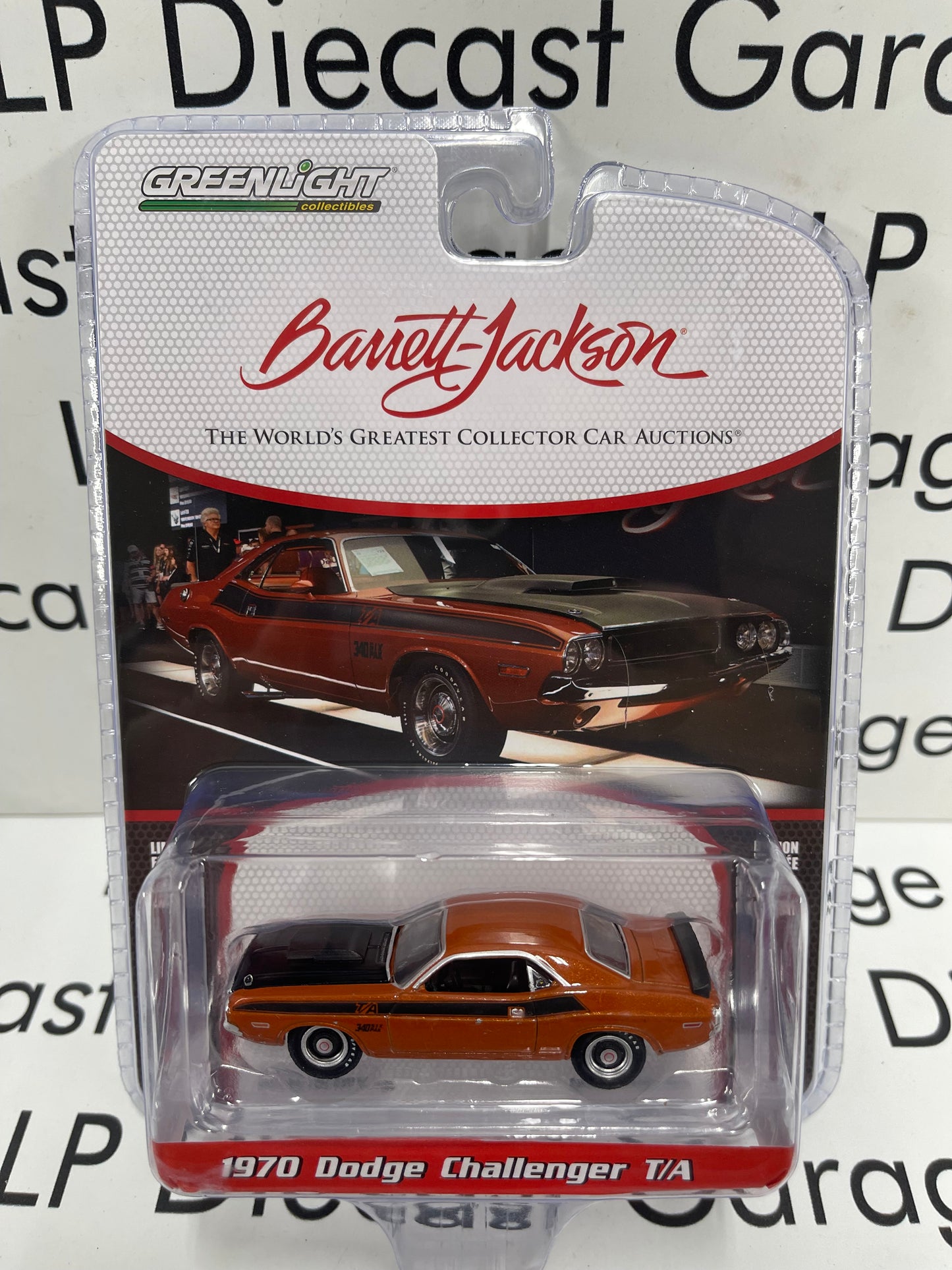 GREENLIGHT Barrett Jackson 1970 Dodge Challenger T/A Burnt Orange 1:64 Diecast