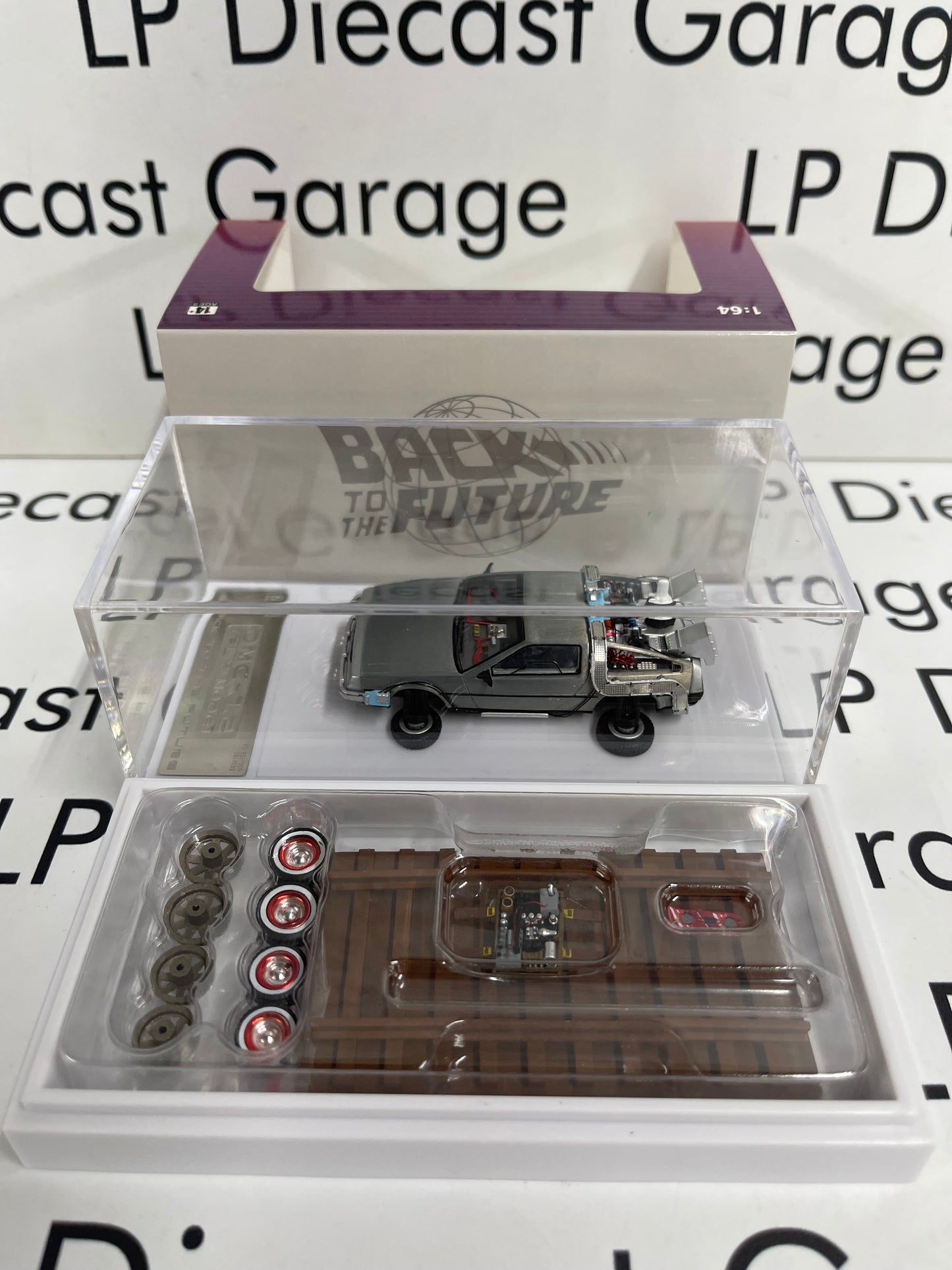 DCM Back to the Future DeLorean Time Machine w/ Interchangeable Parts 1:64 Diecast Ghost Player