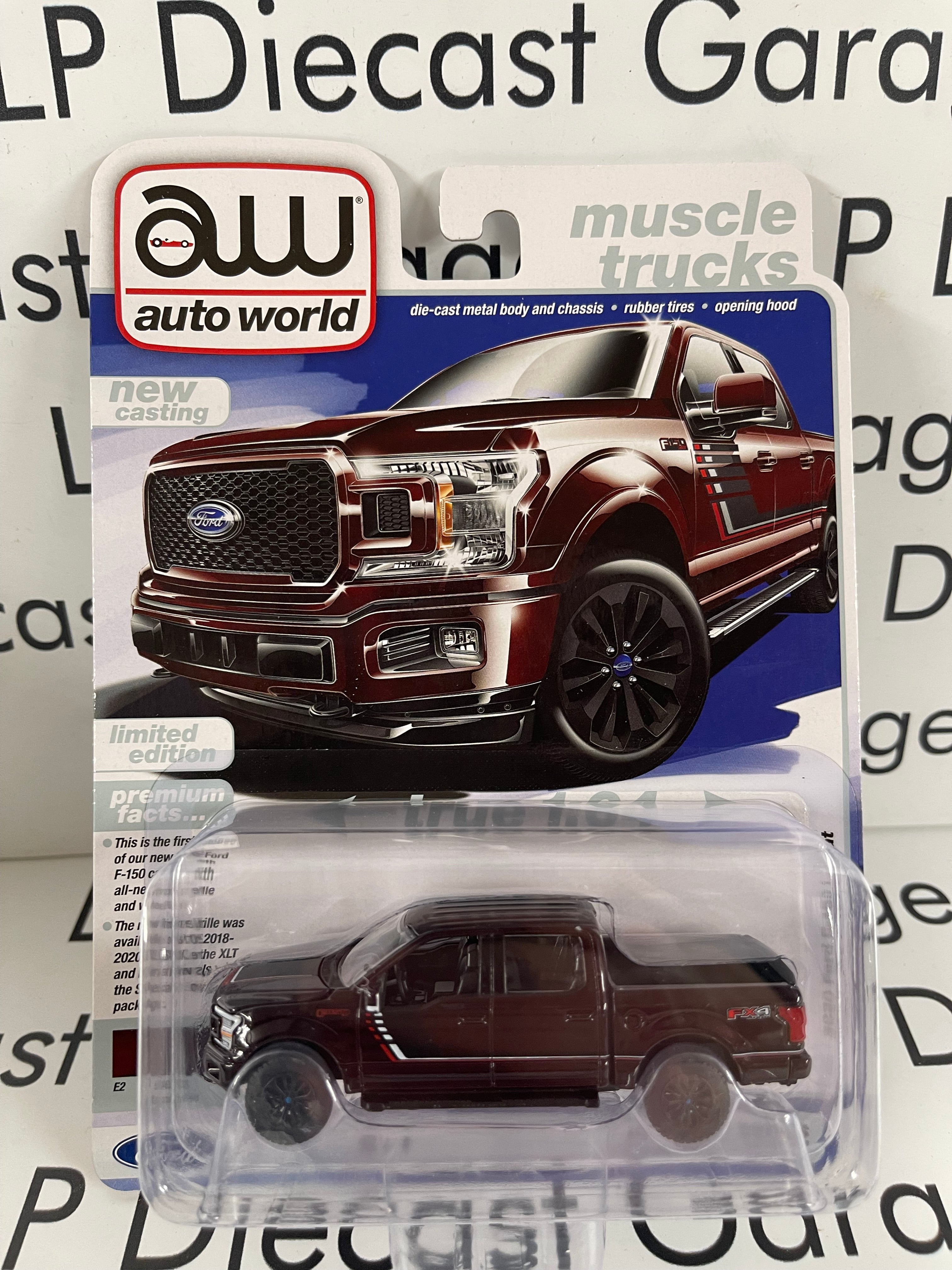 AUTO WORLD 2020 Ford F-150 Lariat Magma Red Muscle Trucks 1:64 Diecast ...