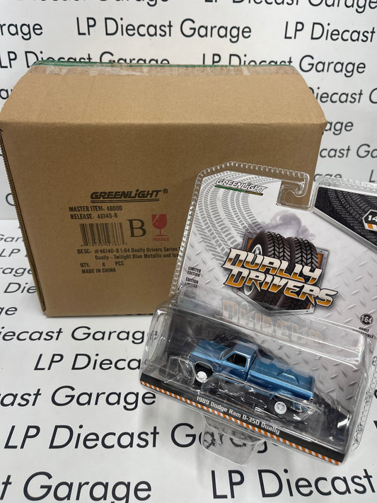 GREENLIGHT 1989 Dodge Ram D-350 Blue 2 Tone Dually Drivers Series 14 1:64 Diecast CASE OF 12