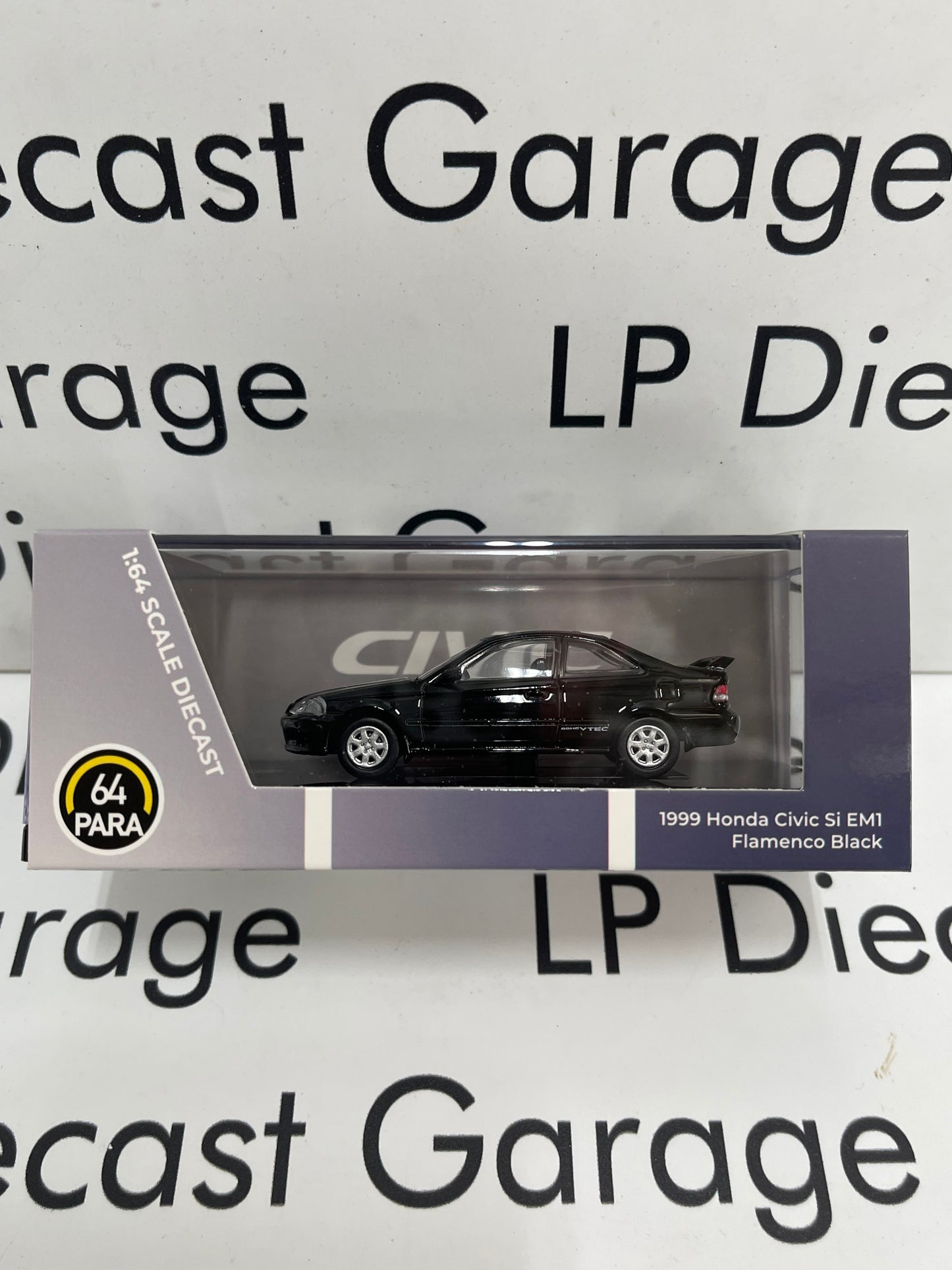 PARAGON MODELS Para 64 1999 Honda Civic Si EM1 Flamenco Black  1:64 Diecast