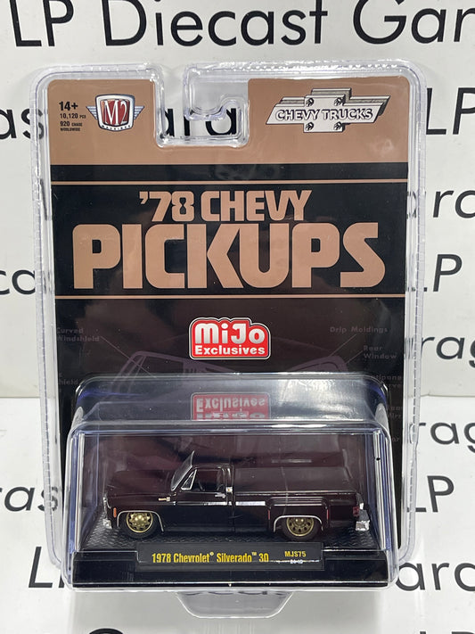 M2 1978 Chevrolet Silverado 30 Dually Black & Gold Truck MiJo Exclusive 1:64 Diecast