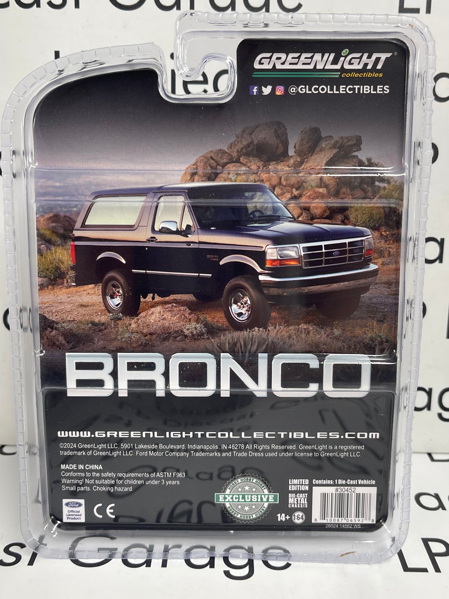 GREENLIGHT 1993 Ford Bronco XLT White OJ 1:64 Diecast