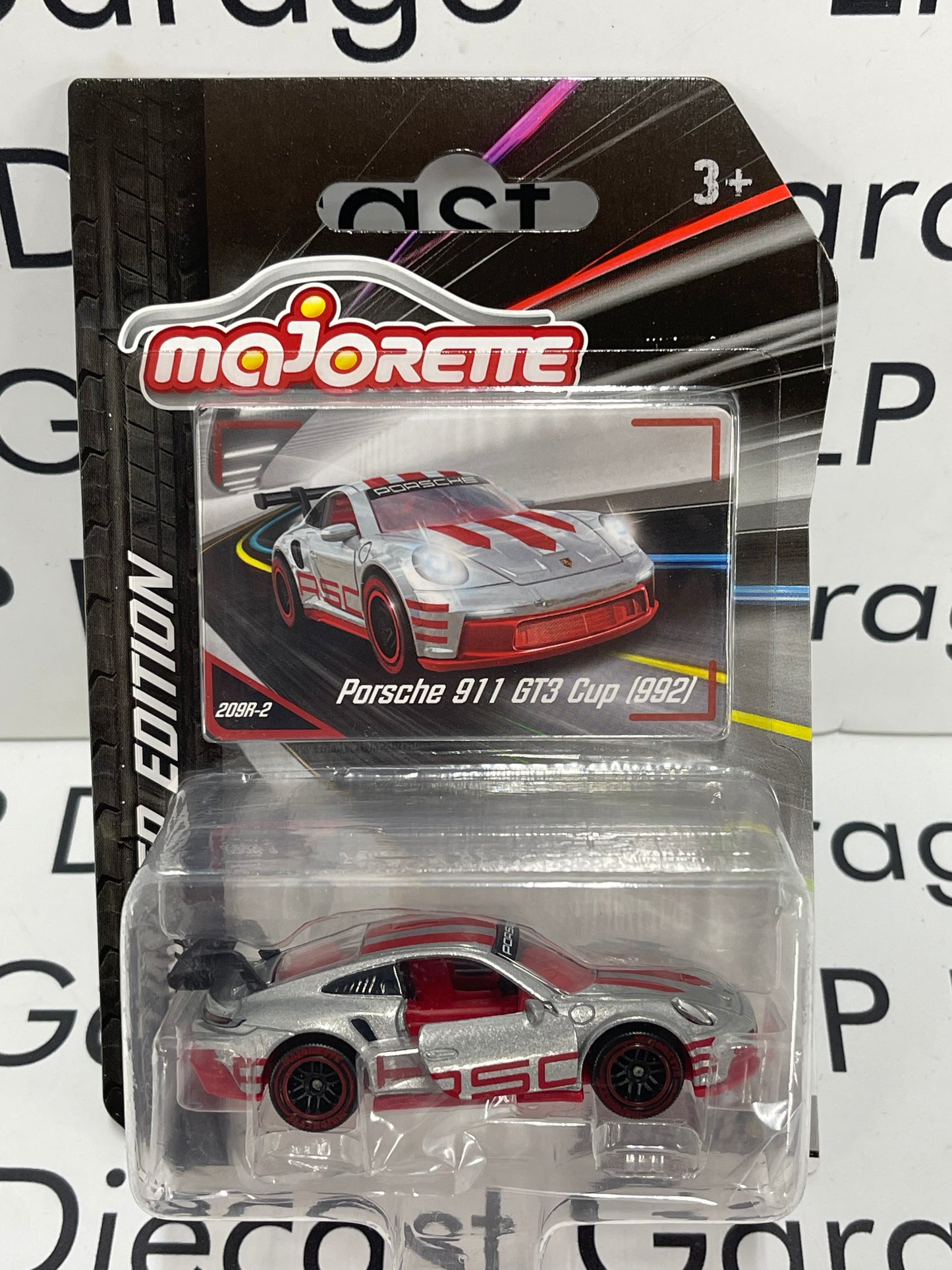 MAJORETTE 2022 Porsche 911 GT3 Cup Coupe (992) Silver & Red 1:64 Diecast