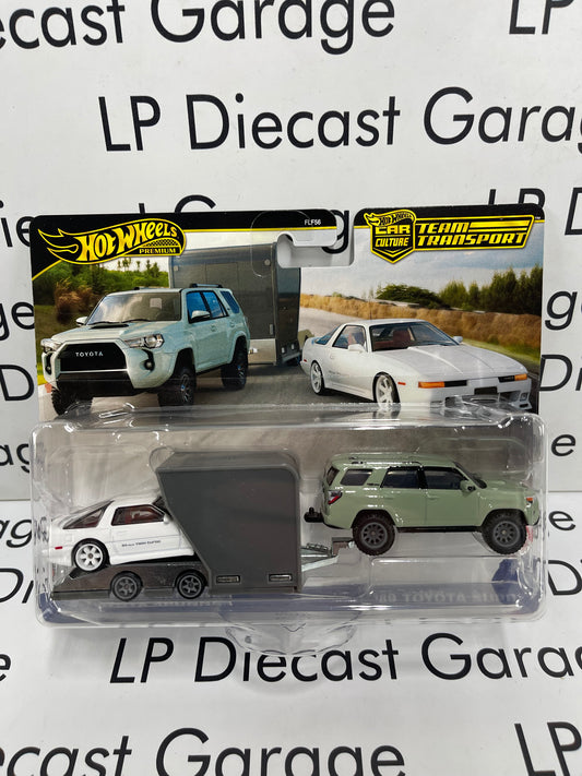 HOT WHEELS Team Transport Toyota 4runner Lunar Rock & 1989 Supra + Trailer 1:64 Diecast