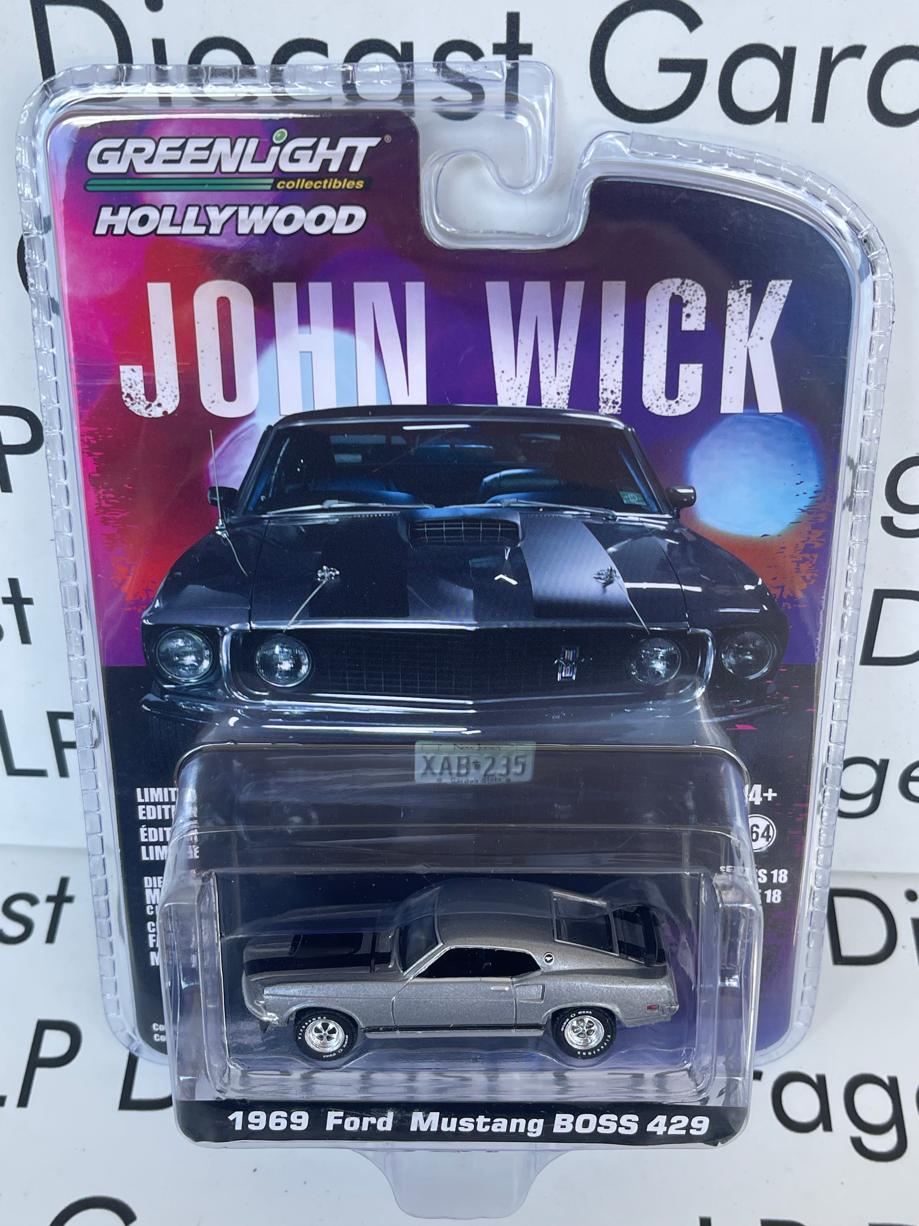 GREENLIGHT 1969 Ford Mustang Boss 429 John Wick 1:64 Diecast Hollywood ...