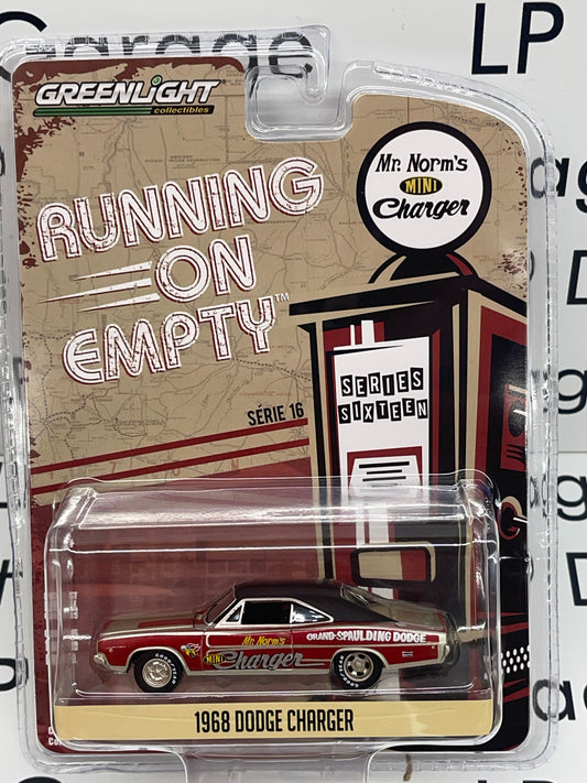 GREENLIGHT Running on Empty 1968 Dodge Charger Mr. Norm's Mini Charger Grand Spaulding Series 16 1:64 Diecast