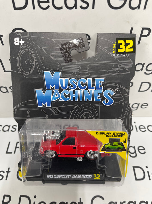 MAISTO 1993 Chevrolet C1500 454 SS Pick Up Truck Red Muscle Machines 1:64 Diecast