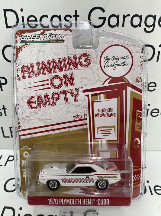 GREENLIGHT 1970 Plymouth Hemi Cuda Ramchargers 1:64 Diecast Running on Empty