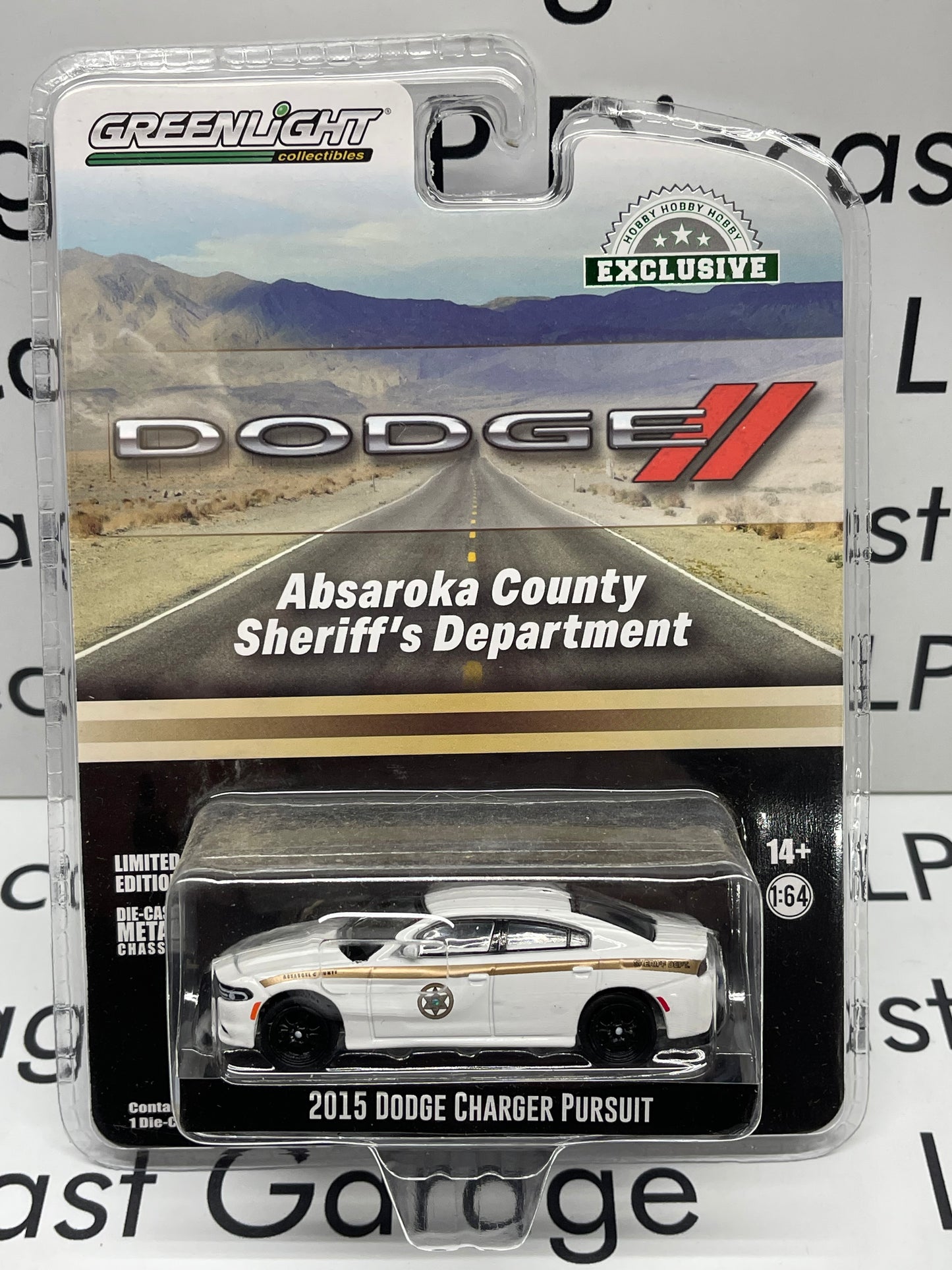 GREENLIGHT 2015 Dodge Charger Pursuit Absaroka County Sheriff Police Car 1:64 Diecast