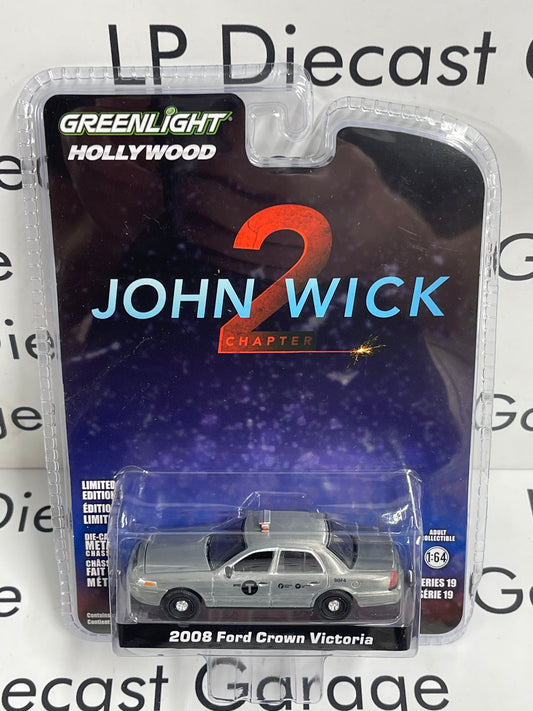 RAW CHASE GREENLIGHT 2008 Ford Crown Victoria Taxi John Wick Chapter 2 1:64 Diecast Hollywood