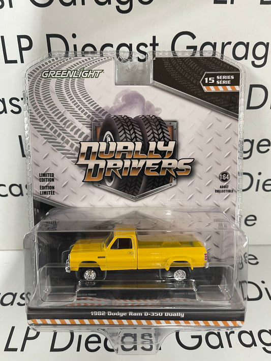 GREENLIGHT 1982 Dodge Ram D350 Yellow Truck 1:64 Diecast Dually Drivers