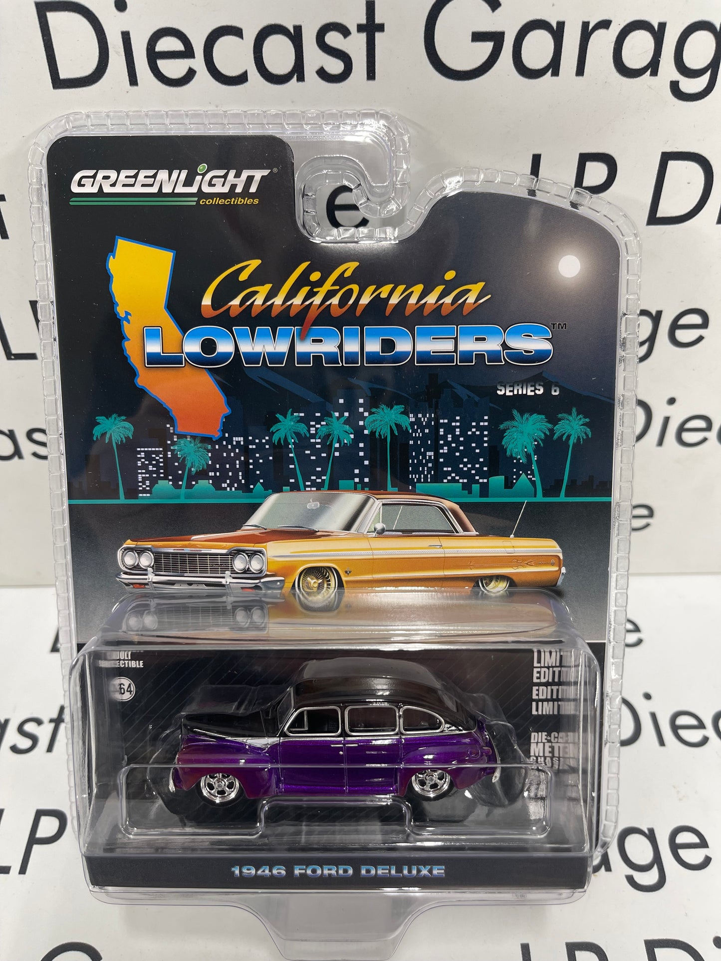 GREENLIGHT 1946 Ford Deluxe Purple 1:64 Diecast California Lowriders