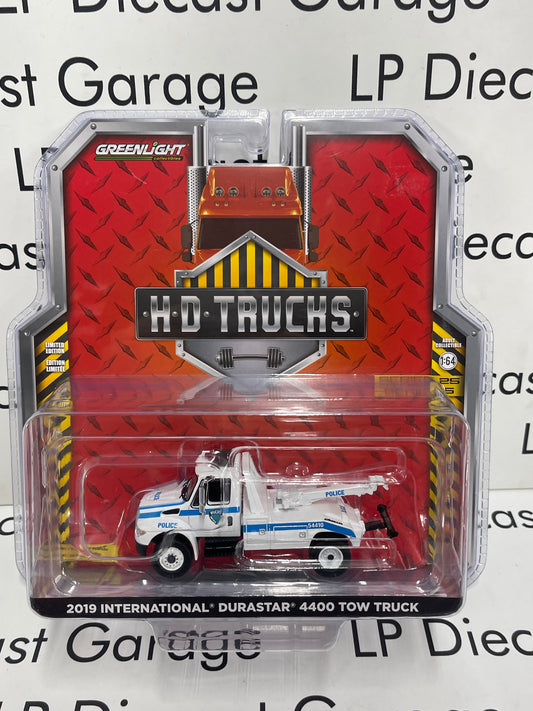 GREENLIGHT 2019 International Durastar 4400 Tow Truck NJ NY Police HD Trucks 1:64 Diecast