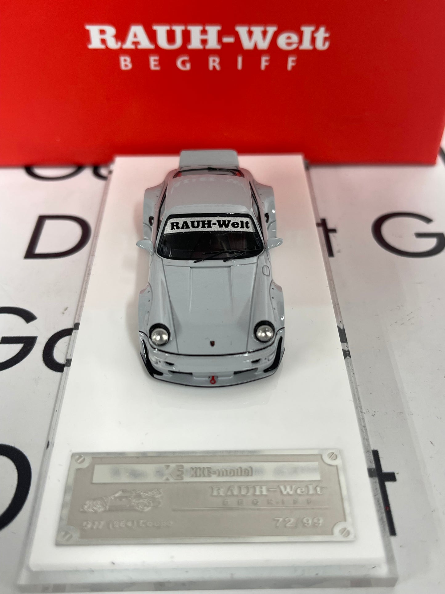 XXE-Models Porsche 964 RWB BeGriff Cement Gray Resin Model Rauh-Welt 1:64 NOT Diecast