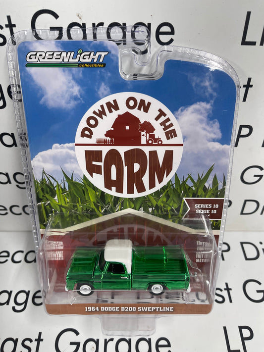 CHROME CHASE GREENLIGHT 1964 Dodge D200 Green 1:64 Diecast Down on the Farm Truck